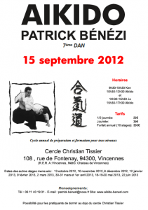 Stage aikido avec Patrick BENEZI le 15 septembre 2012