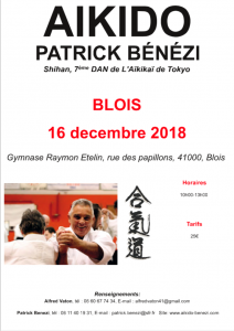 Stage avec Patrick Bénézi SHIHAN à Blois le dimanche 16 décembre 2018